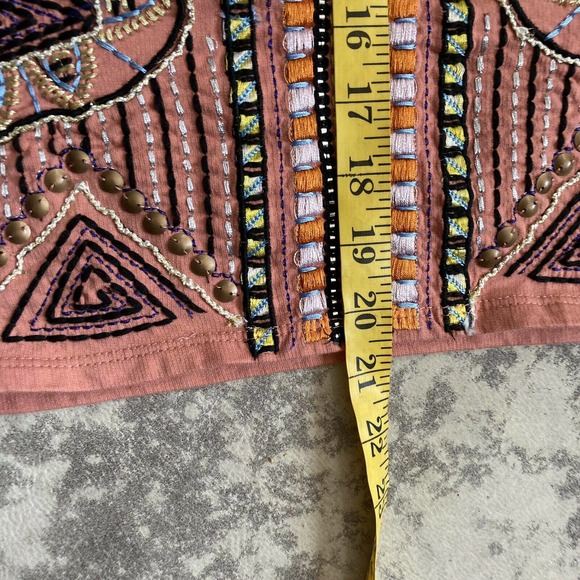 Anthropologie Akemi & Kin Rose Sequin Embellished Round Neck Knit Top Size M - Picture 8 of 12